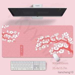 Musmattor Handled Rosa Musmatta 40x90cm Girl Gaming Mousepad Gamer Mouse Pad 55x100cm Skrivbordsmatta Söt Dek Pad Mjuk Pad för Bord 30x80cm R230707