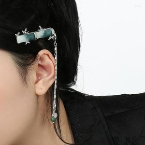 Hair Clips Harajuku Bamboo Joint Jade Chinese Fresh Hairclip Brooch For Women Temperament Light Luxury Vintage Creative Fairy Hairwear