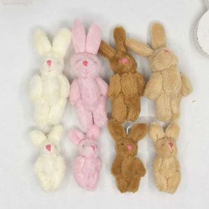 Animali di peluche farciti 50 pz / lotto 4,5 / 6 cm 4 colori Morbido Mini Ciondolo Coniglio Ciondolo Coniglietto di peluche Per portachiavi Bouquet Bambola giocattolo Ornamenti fai da te Regali L230707