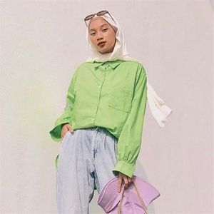 Etniska kläder Enfärgade Abayas För Kvinnor Muslimska Casual Toppar Dubai Islam Turkiet Arabiska Kaftan Långärmad blusskjorta Ramadan 2023