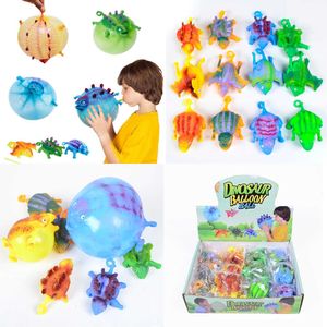 Kids Funny Blowing Inflatable Animals Dinosaur Balloons Novelty Toys Anxiety Stress Relief Squeeze Ball Balloons Decompression Toy Gift