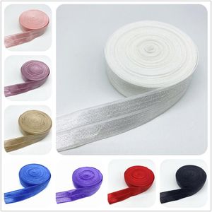 Tessuto 10/15/20/25mm Nastro elastico lucido Ripiegare la fascia elastica in spandex per cucire Lace Trim Fascia in vita Accessorio per l'abbigliamento