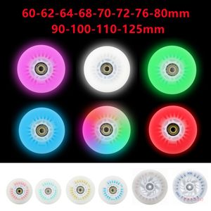 Inline Roller Skates 4pcs LED Flash Wheel 60626870727680mm 90100110125mm Speed Rock Fancy PU Tyres 230706