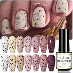 Esmalte LILYCUTE 7ml Sólido Casca de Ovo Gel Esmalte Semi-Permanente Esmalte para Unhas Verniz Lâmpada Soak Off Gel UV Manicure Top Coat 230706