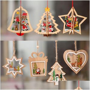 Christmas Decorations Tree Ornament Pattern Snowflake Bell Pendant Festival Decoration T3I5343 Drop Delivery Home Garden Festive Par Dhyih