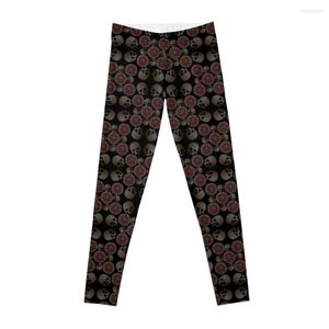 Calça ativa Romã e caveiras para Perséfone - Muted Leggings esportivas Leggings para mulheres Mulheres esportivas Academia push up