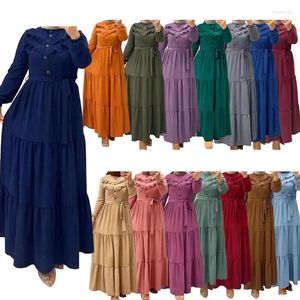 Roupas étnicas 2023 Mulheres Muçulmanas Dubai Abaya Camisas Longas Vestido Kaftan Islam Vestidos Maxi Vestidos Robe Oriente Médio