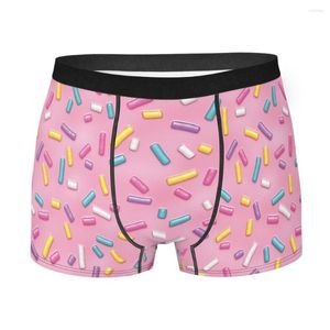 Underpants Sweet Pink Donut Sprinkles Homme Panties Man Underwear Comfortable Shorts Boxer Briefs