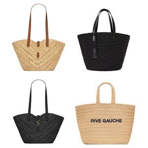 fashion top handle Rive Gauche weave basket bags Women mens weekend totes linen Crossbody Shoulder Beach Bag clutch handbags travel duffle pochette Shopper hand bag