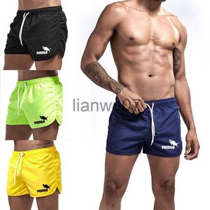 Roupa de banho masculina 2023 venda imperdível verão shorts de praia masculinos de alta qualidade à beira-mar moda casual calças curtas secagem rápida cor sólida natação shorts de surf j230707