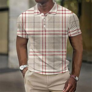 Herren-Poloshirts, schnell trocknend, Herren-Poloshirt, Sommer-Mesh-Tops, Kleidung, 3D-Drucke, Streifen, Bluse, modisch, lässig, kurzärmelig, übergroßes 5XL-T-Shirt 230706