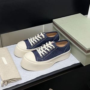 Luxury brand name casual shoes ladies leather lace up thick bottom shoes designer simple casual canvas shoes