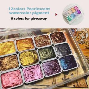 Penne per pittura 20 colori 12 colori Pigmento acquerello perlescente 8 colori Giveaway 230706