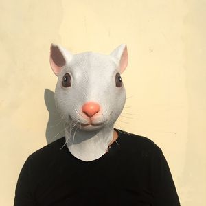 Party Masks Funny Realistic Animal Mouse Rat Latex Full Head Mask Halloween Costume Party Cosplay Prop Masquerade Dress Up Adults Gift 230706