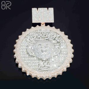 Designer Moissanite Diamond Halsband för Mens Cuban Chain Luxury Pendant Anpassad 4 tum Iced Out 3D 925 Silver Initial VVS Link Hip Hop Jewelry Men Gift Fashion K61R
