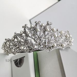 Haarspangen Europäische und amerikanische Blätter Krone Außenhandel Strass Tiara Braut Stirnband Stil süß romantisch
