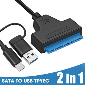 2I1 SATA3 till USB3.0 Typ C Adapter 2.5 Extern SSD HDD USB C Converter