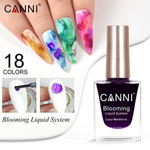 Nail Gel CANNI Arrivals 15ml Marble Ink Verniz 18 Cores Aquarela Efeito Blossoming Nail Design Blooming Liquid System 230706