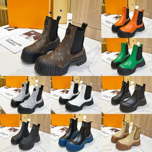 Med Box Designer Women Boots Ruby Flat Ranger Boots Cowhide Leather Ankle Boot Platform Chelsea Booti Louisely Purse Vuttonly Crossbody Viutonly Vittonly Kegq