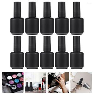 Nail Gel 10 Pcs Empty Polish Bottle Bottles Mini Brush Glass Containers Covered Miss Manicure Professional