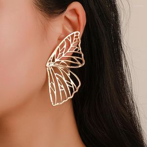 Ohrstecker 2023 Mode Trendy Big Hohl Schmetterling Flügel Für Frauen Damen Aussage Ohrring Gold Silber Farbe Weiblichen Schmuck