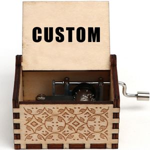 Novelty Items Antique Carved Wooden DIY Birthday Gift Hand-Cranked Music Box Wedding Gifts Christmas Gifts Customze 230707