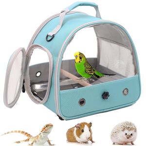 Bird Cages Small Pet Backpack Portable Travel Side Window Foldable Outdoor Rat Rabbit Parakeet Bag 230706