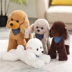 Wypchane zwierzęta pluszowe imitacja psa pudel pluszowe zabawki słodkie zwierzę Suffed Puppy Doll na prezent na boże narodzenie L230707