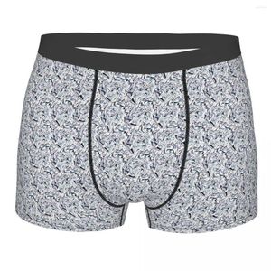 Kalsonger Blå Marinblå Lila Lila Marmor Marmorerad Marmorerad Design Parttern Andas Trosor Shorts Boxerbyxor Herrunderkläder