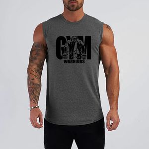 Erkek Tank Tops Gym Tank Top Mens Fitness Giyim Giysileri Sıkıştırma Pamuk Vücut İnşa Stringer Tanktop Kas Singlet Egzersiz Kolsuz Gömlek 230706