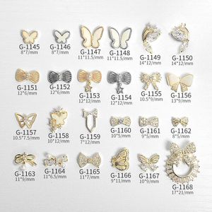 Nagelkonstdekorationer 10 st/lot 3D Butterfly Bow Zirkon Kristaller Legering Strass Smycken Nagelkonstdekorationer DIY Naglar Tillbehör Berlocker Tillbehör 230706