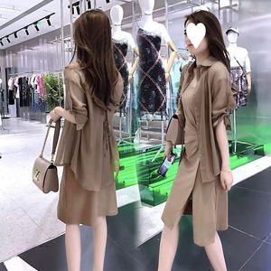 Work Dresses Sets Summer Outfits For Women 2023 Shirt Tops Suspenders Skirt In Matching Two Piece Set Outfit