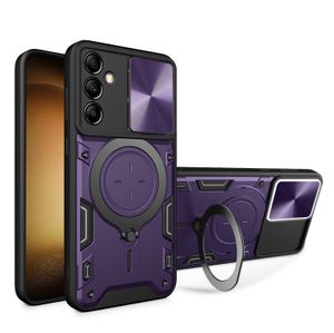 Nuove custodie per telefoni di design per Samsung Galaxy A54 A34 A24 A14 A04 A Series con supporto per anello di rotazione a 360 gradi Cavalletto Protezione per obiettivo scorrevole Cover per telefono antiurto