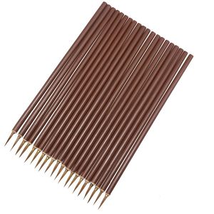 Painting Pens 20 Pcs Brown Hook Line Pen Chinese Calligraphy Watercolor Wolf Hair Brush Artist art Acrylic Acid Student Learning Stationery 230706