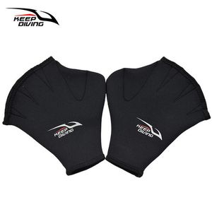 Accessori da spiaggia 1 paio Pagaie da nuoto nere Guanti da immersione rapida rapida in neoprene Allenamento manuale Paddle Swim Surf Palmato senza dita 230706