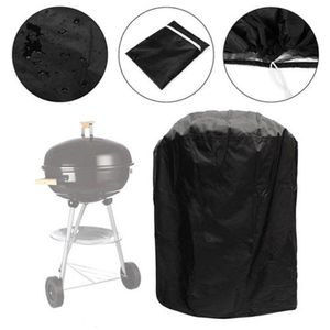 BBQ Tools Accessori Cover Outdoor Dust Waterproof Weber Heavy Duty Grill Rain Protective Barbecue Round Black 230706