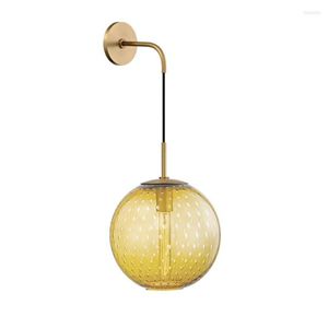 Lampade da parete Nordic American Wave Point Ball Camera da letto in vetro Specchio Faro Applique da comodino Luci Soggiorno Deco Fixtures