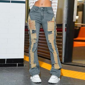 Jeans feminino na moda anos 90 levantando o bumbum no verão calças cargo femininas de algodão cintura alta perna reta para streetwear coreano