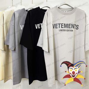 Erkek Tişörtleri Vetements Limited Editon T-Shirt Erkek Kadınlar 1 1 En Kaliteli Mektup Baskı Büyük boy Tişört Teats Tee T230707