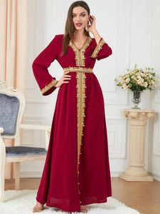 Abbigliamento etnico Arabo Marocco Abiti musulmani per Prom Abaya Donne Ricamo Lungo Abaya Dubai Turchia Islam Kaftan Musulmane Vestidos Largos