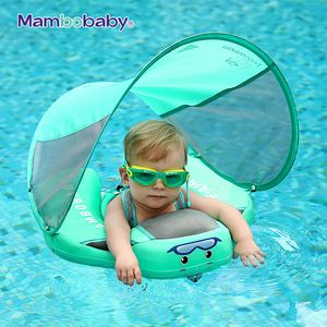 Gioco con la sabbia Divertimento in acqua Mambobaby Galleggiante da nuoto per bambini solido non gonfiabile con baldacchino nato Sdraiato Anello Giocattoli da piscina Infant Swim Trainer Floater Dropship 230706