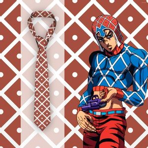 Flugor Jojos Bizzare Adventures Guido Mista Cosplay Slips Röd Pläd Rattern Present Till Man Hals Vintage Blus 8CM Office Cravat