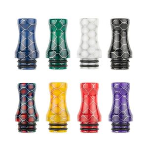 510 Long Vase Snakeskin Resin Drip Tips Honeycomb Cigarette Holder Mouth Pieces Smoking Pipe Mouthpiece For 510 Thread Smoke RDA RBA Tank Atomizers Driptips Cover