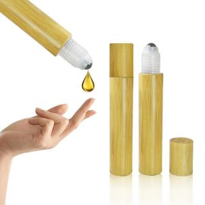 15ml Bamboo Roll on Perfume Bottle Eyecream Container Roller Lotion Cosmetics Bottles for Perfumes Essential Oil