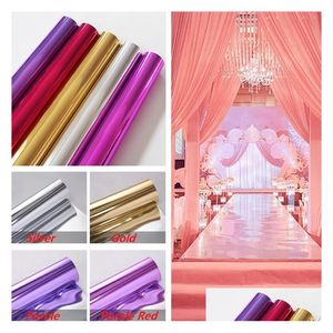 Party Decoration 20M Per Lot 1M Wide Shine Sier Mirror Carpet Aisle Runner For Romantic Favors Decor I135 Drop Delivery Home Dhzbs