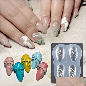 Modelli per nail art 3D Sile Carving Stampo Fai da te Acrilico Farfalla Fiocco Cuore Disegni Mod Stam Template Unghie Stencil Strumenti per manicure Drop Dh31Y