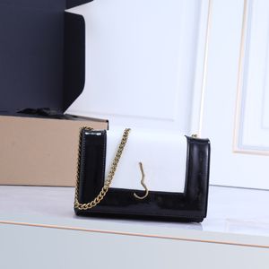 TZ Designer Shoulder Bag Kate Bag Handbag Patent Leather Chain Clutch Bags Fashion Flap Contrast KATE 20CM Small Glossy Leather Handbags Luxury Women Crossbody bags