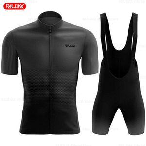 Vestido 2023 raudax conjunto de ciclismo homem camisa ciclismo manga curta bicicleta ciclismo roupas kit mtb wear triathlon maillot ciclismo