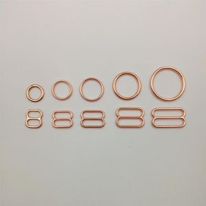 Noções de costura anéis de sutiã e fivela de ajuste de alça deslizante em ouro rosa289O