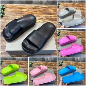 Sandale, klobige Rutsche, Paris, Designer-Damen-Plateau-Hausschuhe, modisch, dicker Boden, Slip-on-Slides, Mule-Bahn-Schuh, Pool-Flip-Flops, Wasserlaufschuhe